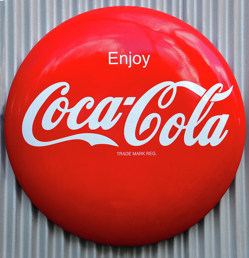 Vintage button style coke sign Photograph by David Lee Thompson