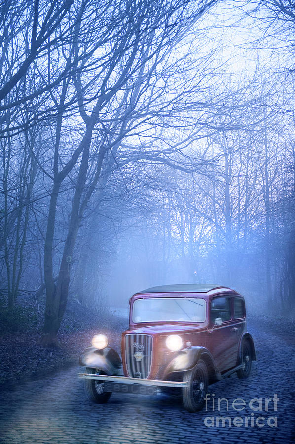 Vintage Car At Night Photograph by Lee Avison