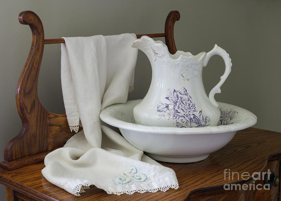Vintage China Pitcher and Bowl Photograph by MM Anderson
