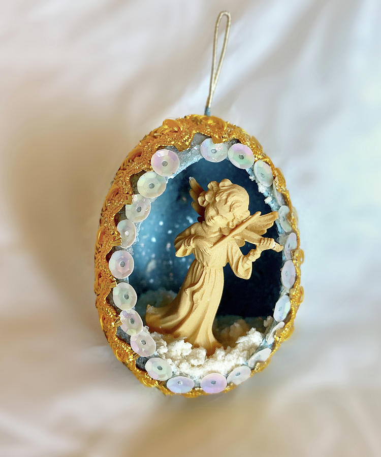 Vintage Christmas Egg Ornament Angel2 Photograph by Marilyn Hunt