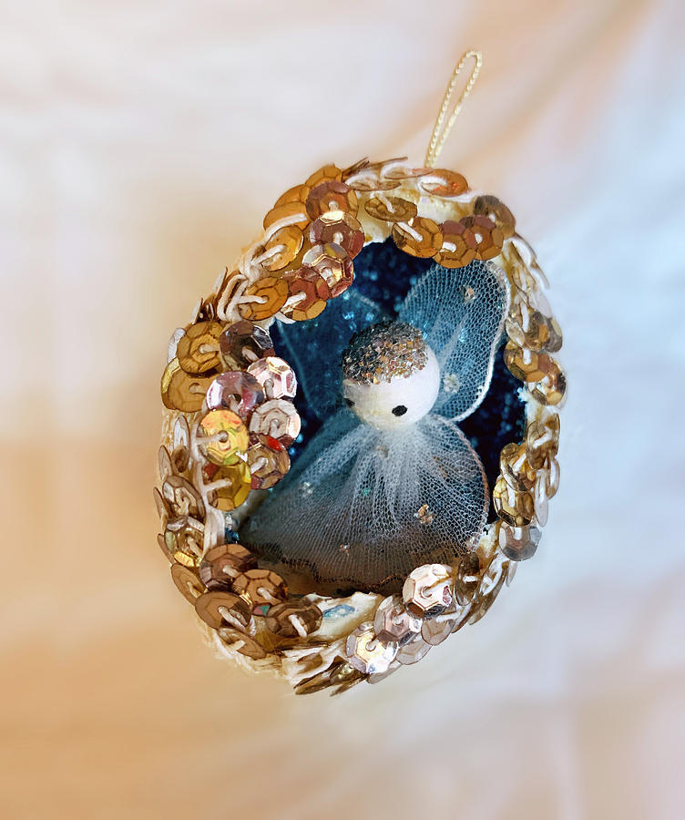 Vintage Christmas Ornament Egg Angel Photograph by Marilyn Hunt
