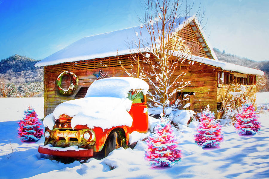 Vintage Christmas  Painting Photograph by Debra and Dave Vanderlaan