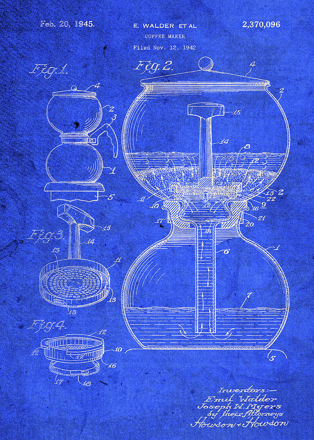 Vintage Mixed Media - Vintage Coffee Maker Patent Blueprint by Design Turnpike