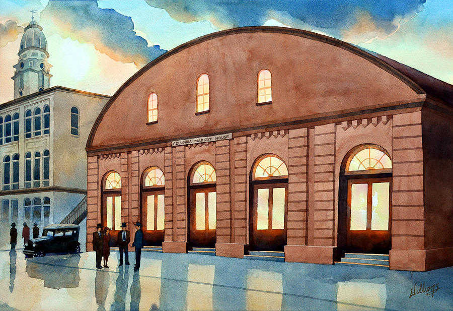 Vintage Painting - Vintage Color Columbia Market House by Mick Williams
