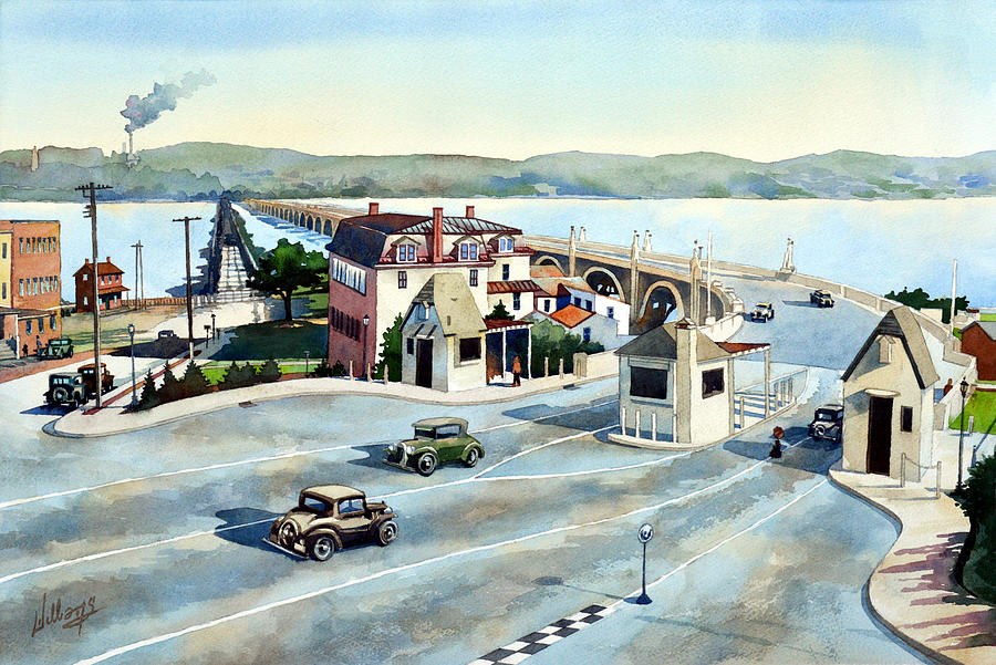 Vintage Painting - Vintage Color - The Bridge by Mick Williams