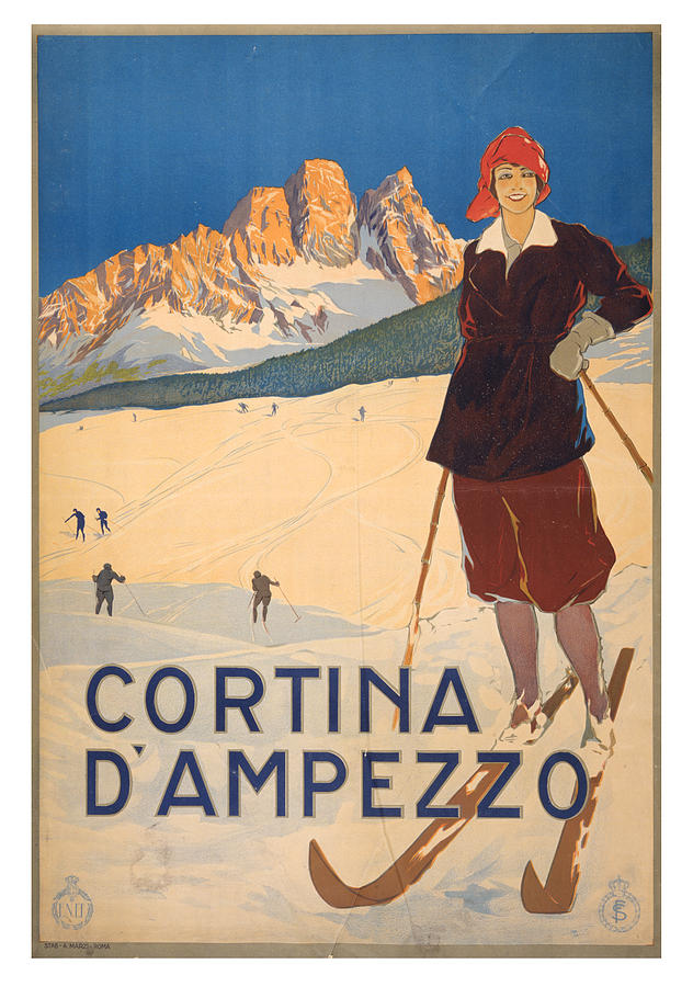 Vintage Cortina Dampezzo Travel Poster Photograph