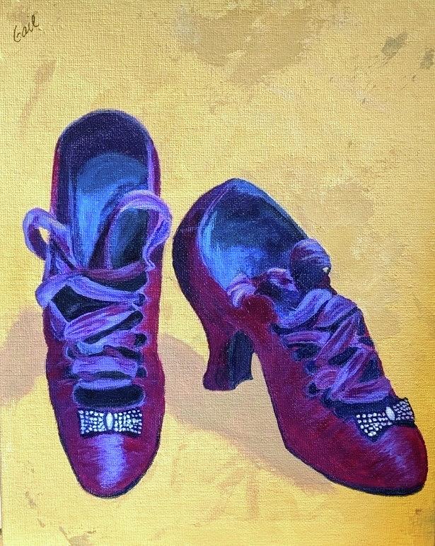 Vintage Dancing Shoes Painting by Gail Friedman