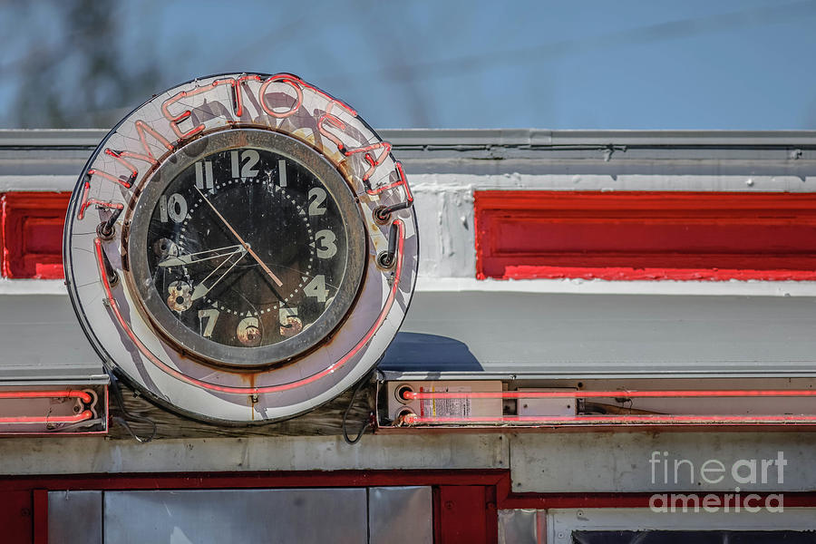 Vintage Diner Neon Clock Time to Eat Photograph by Edward Fielding