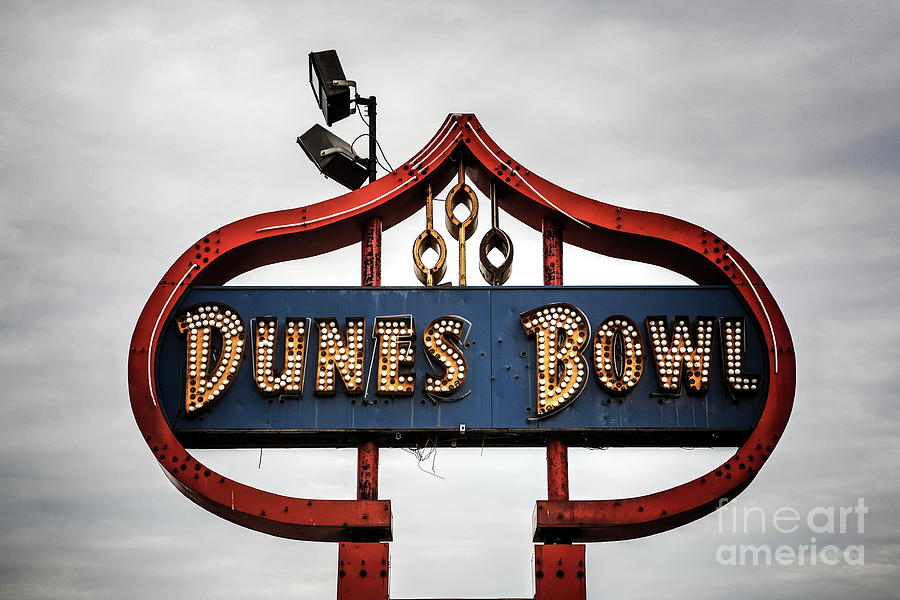 Vintage Dune Bowl sign on highway 20 Indiana by Suzanne Tucker