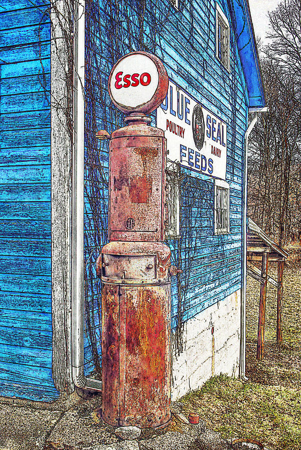 Vintage Esso At The Farm Photograph