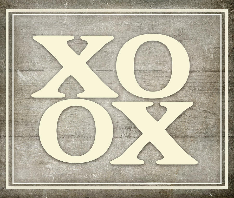 Typography Mixed Media - Vintage Farm Sign - Xoxo 2 by Lightboxjournal
