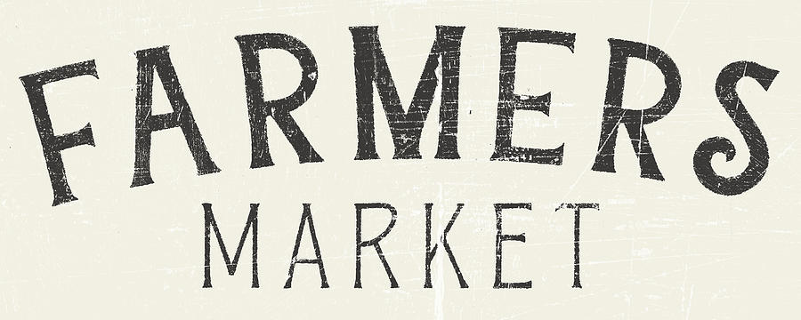 Sign Painting - Vintage Farmers Market Sign by Wild Apple Portfolio