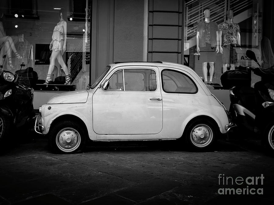 Vintage Photograph - Vintage Fiat 500 Florence Italy by Edward Fielding