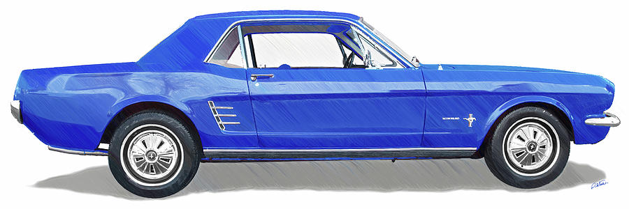 Vintage Ford Mustang - DWP3864868 Drawing by Dean Wittle
