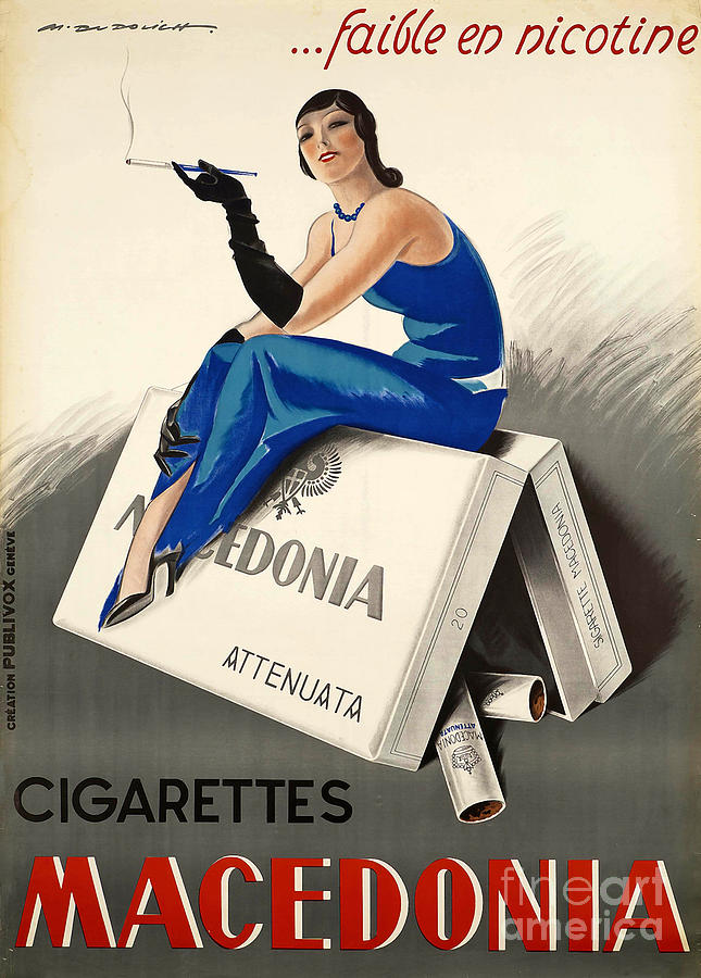 Vintage Italian Cigarette Advertising Painting by Mindy Sommers