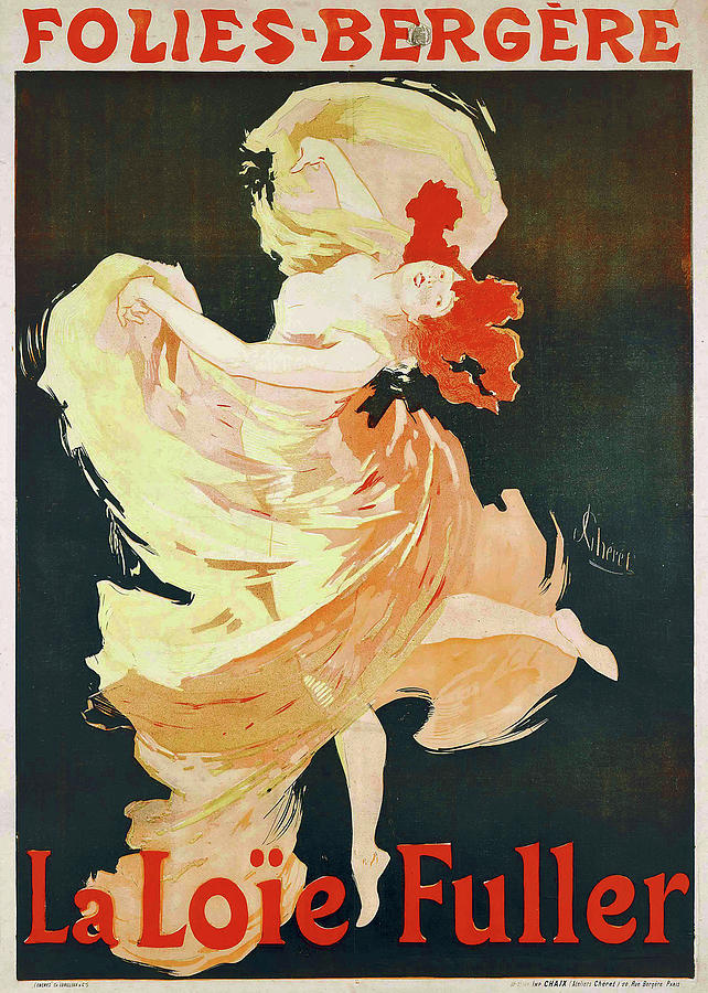 Vintage French poster Jules Cheret La Loie Fuller Painting by 