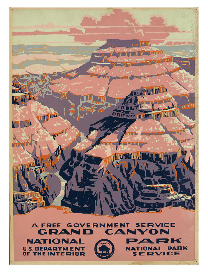 Vintage Grand Canyon Travel Poster Photograph