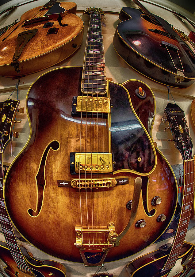 Vintage Guitar at Lark Street Music Photograph by Alan Goldberg