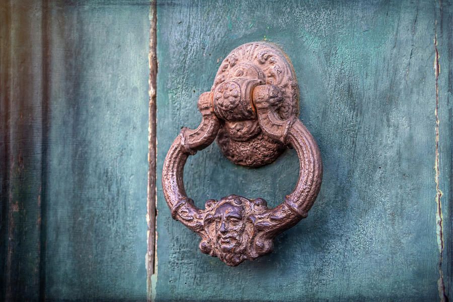 Door Photograph - Vintage Head Door Knocker Toulouse France  by Carol Japp
