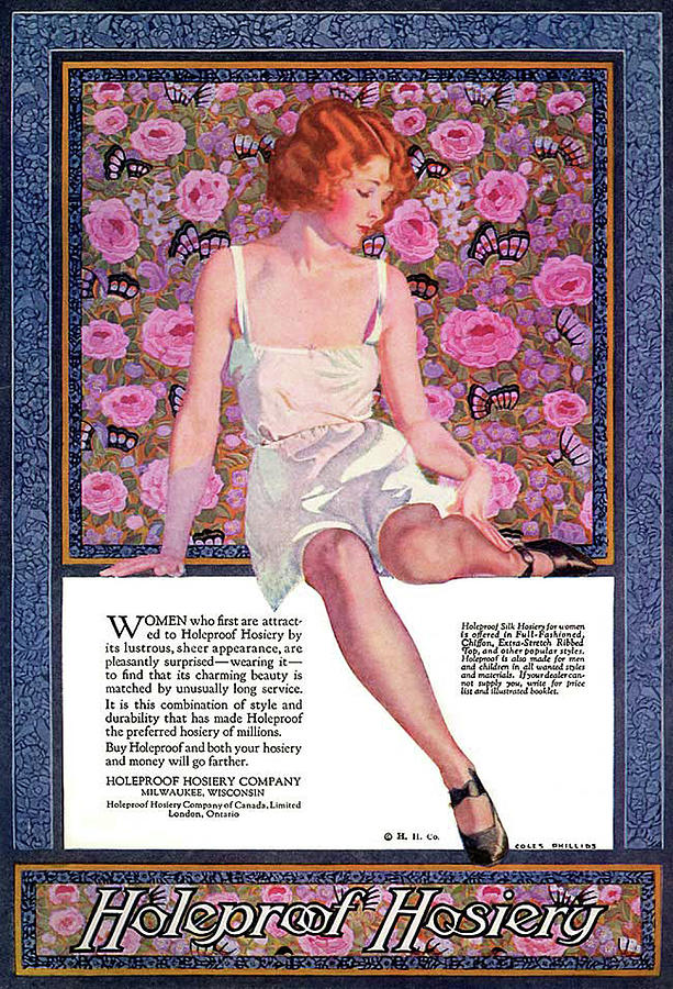 Vintage Hosiery Ads Circa 1924 Retro Stocking Ad Art Classic 