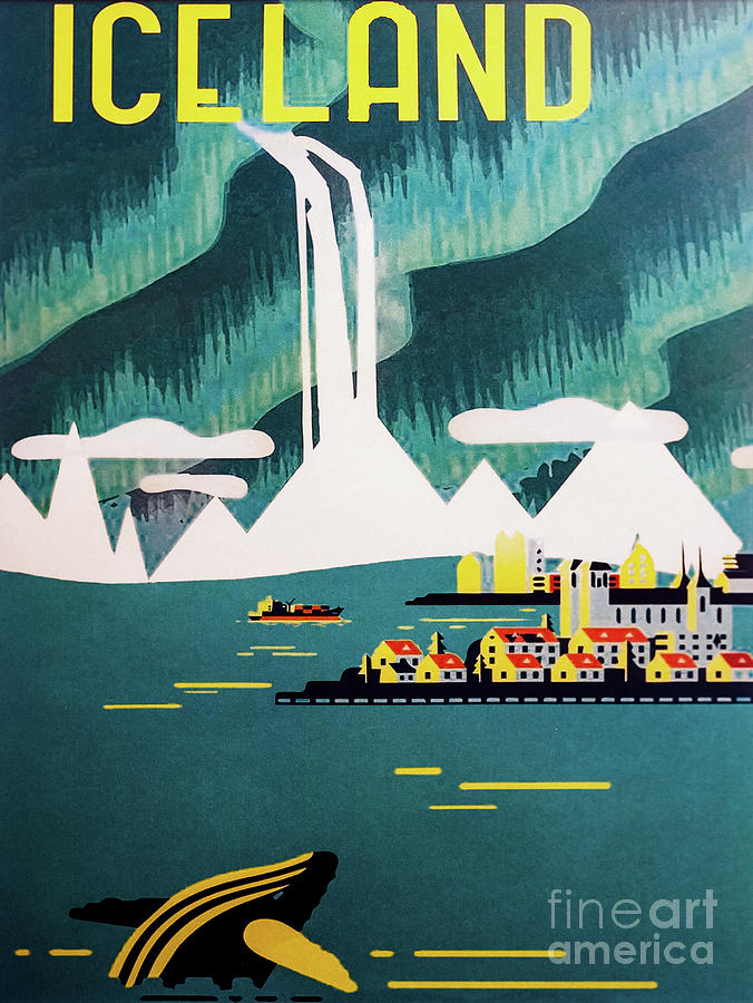 Vintage Iceland Travel Poster 2 by M G Whittingham Vintage Iceland Travel Poster 2 by M G Whittingham