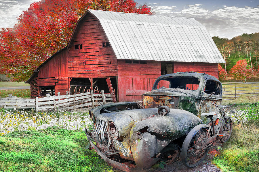 Vintage in the Country Pasture Photograph by Debra and Dave Vanderlaan