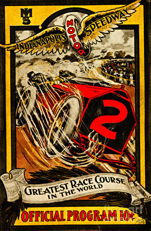 Vintage Indianapolis Speedway Art 1907 Painting by Peter Ogden - Pixels