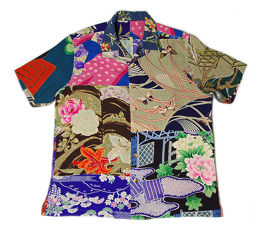 Vintage Kimono was patch worked aloha shirts Photograph by Akihiko Nakamura