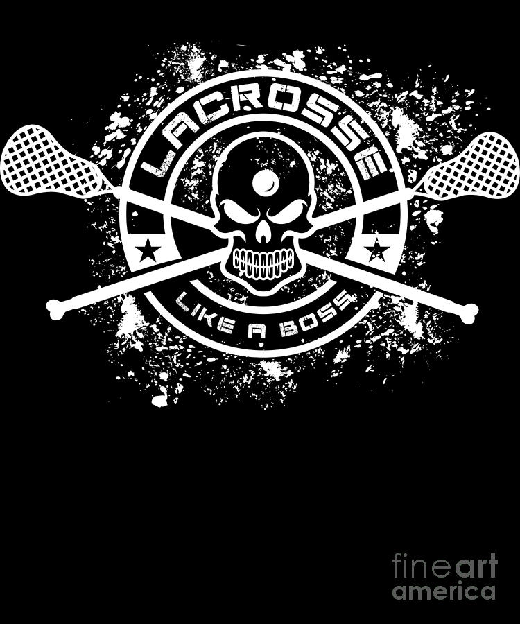 Vintage Lacrosse product Retro Lax Skull design with sticks Digital Art