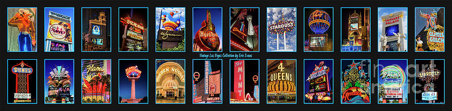 Vintage Las Vegas Neon Sign Collection Wide Photograph by Aloha Art