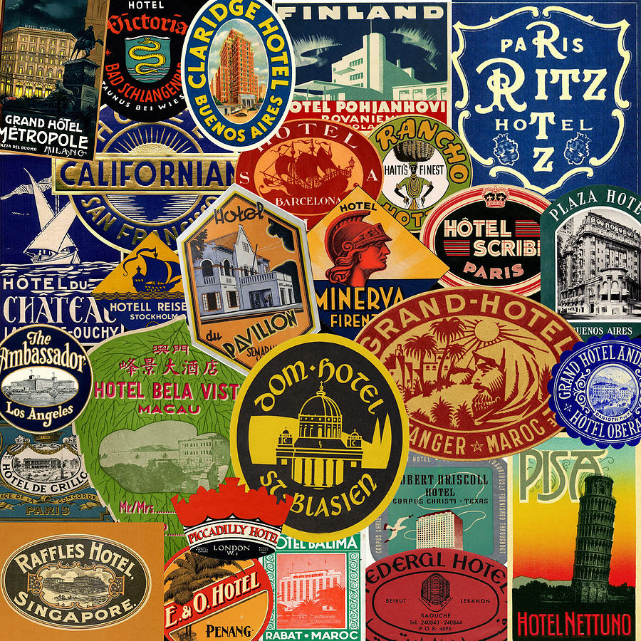 Vintage Luggage Labels 2 Photograph by Andrew Fare