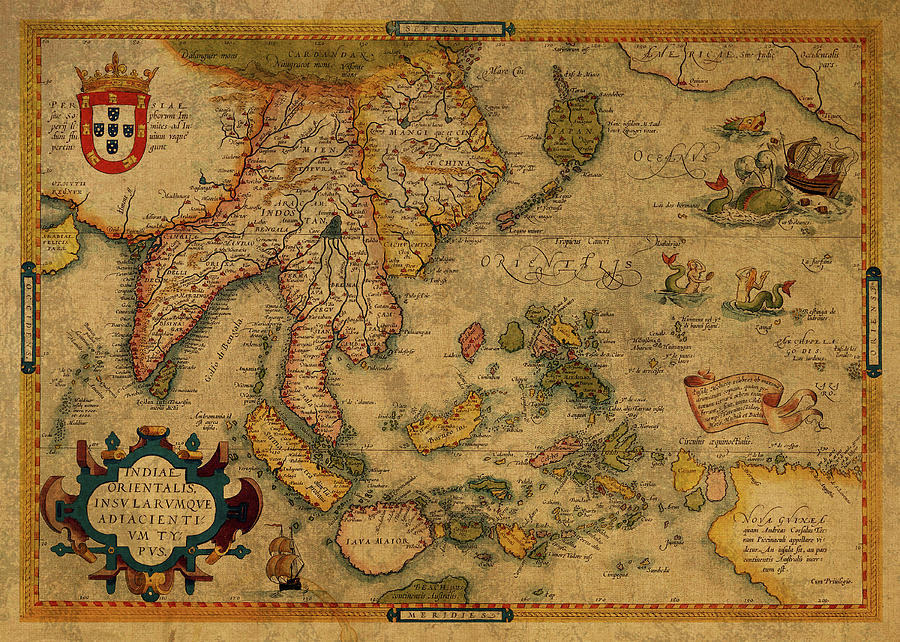 Vintage Map of Southeast Asia 1619 Mixed Media by Design Turnpike ...