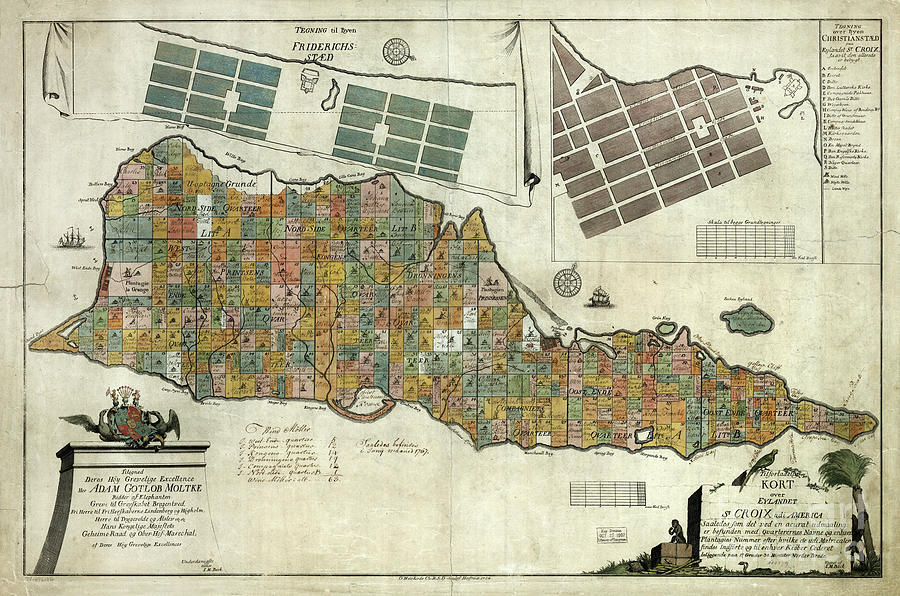 Vintage Map of St Croix  Photograph by Jon Neidert