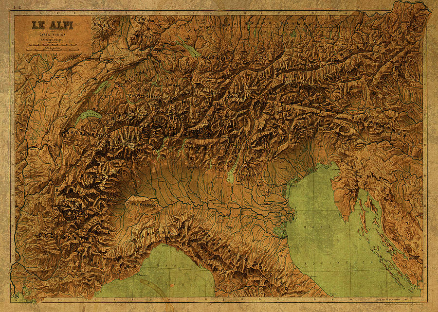 Vintage Map of the Alps 1899 by Design Turnpike.