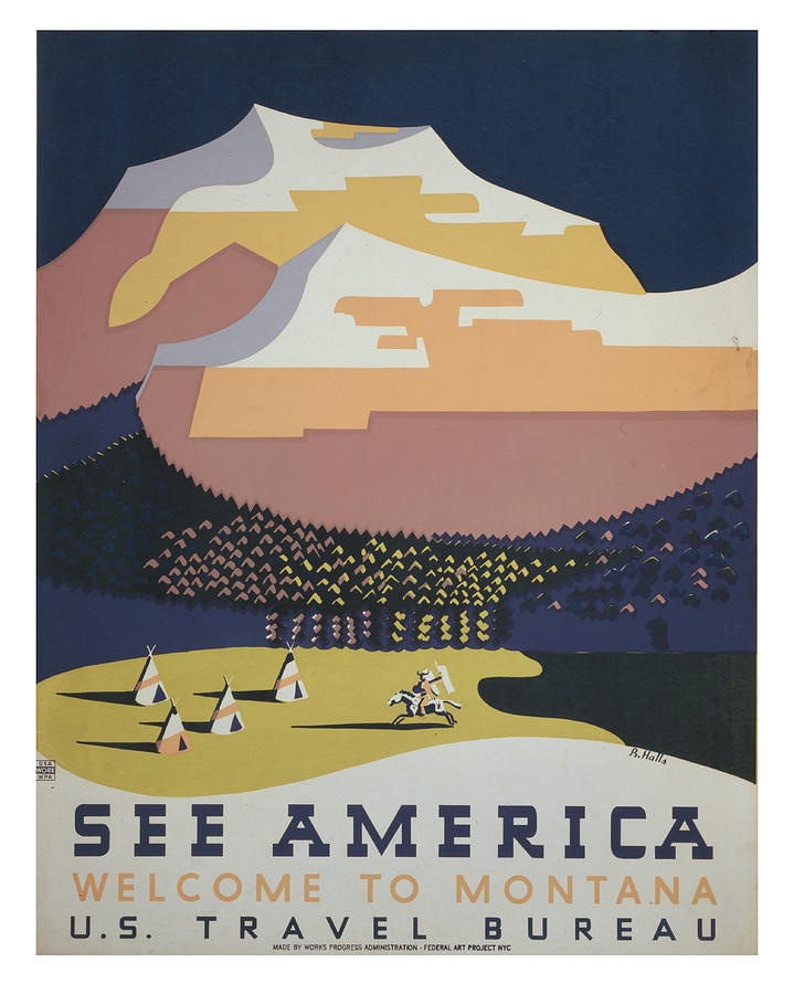 Vintage Montana Travel Poster 2 Photograph