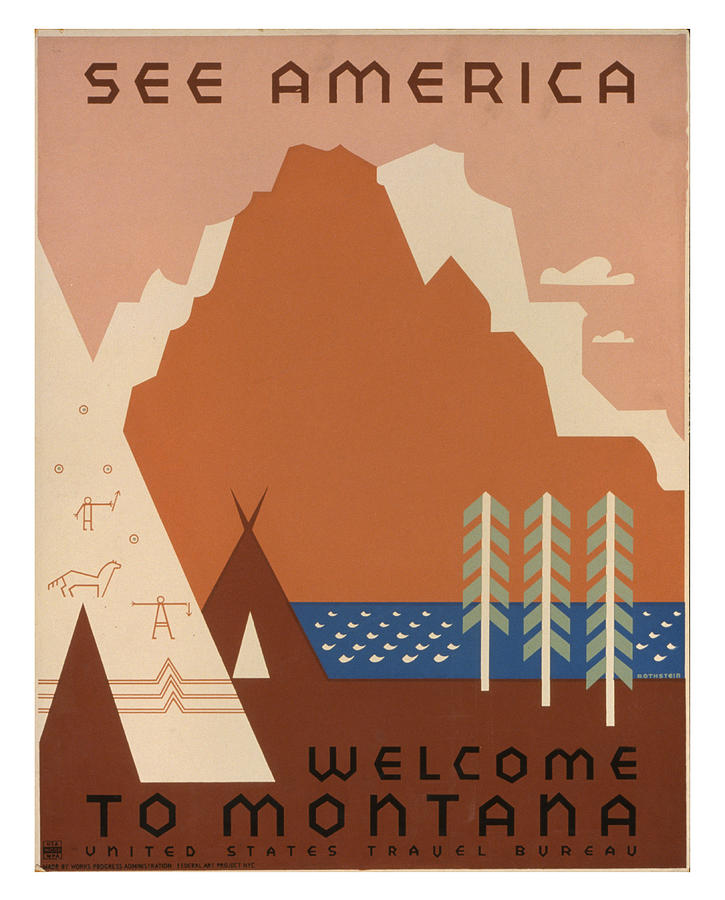 Montana Photograph - Vintage Montana Travel Poster by Ricky Barnard Montana Photograph - Vintage Montana Travel Poster by Ricky Barnard
