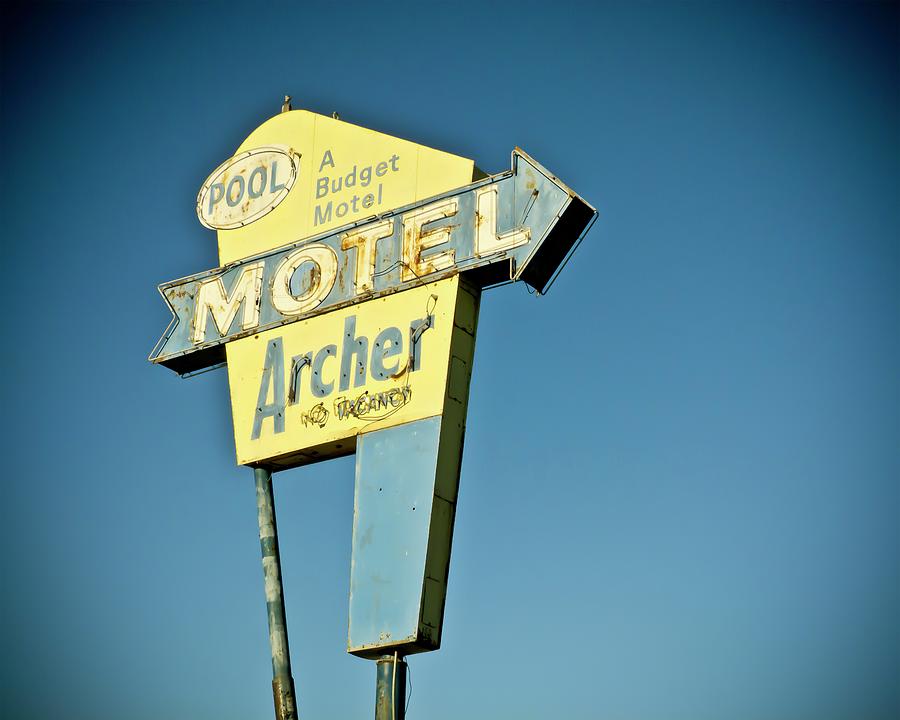 Sign Photograph - Vintage Motel II by Recapturist