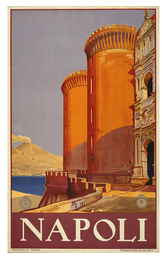 Vintage Napoli Travel Poster Photograph