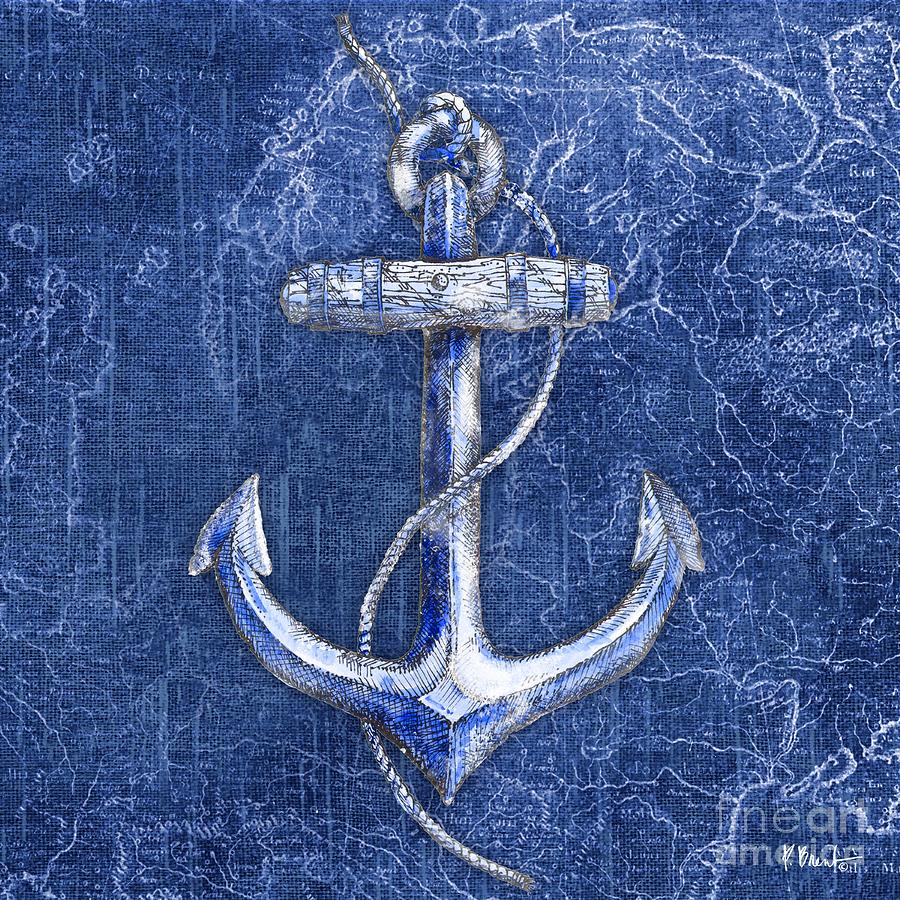 Rope Painting - Vintage Nautical I - Indigo by Paul Brent