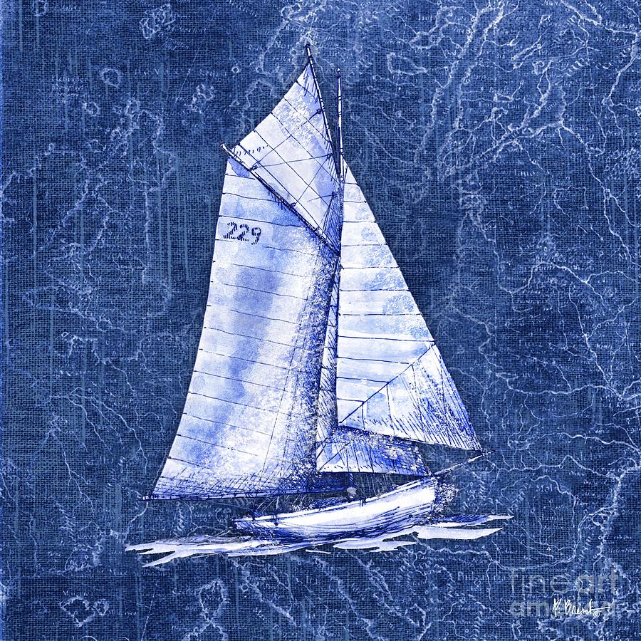 Vintage Painting - Vintage Nautical VI - Indigo by Paul Brent