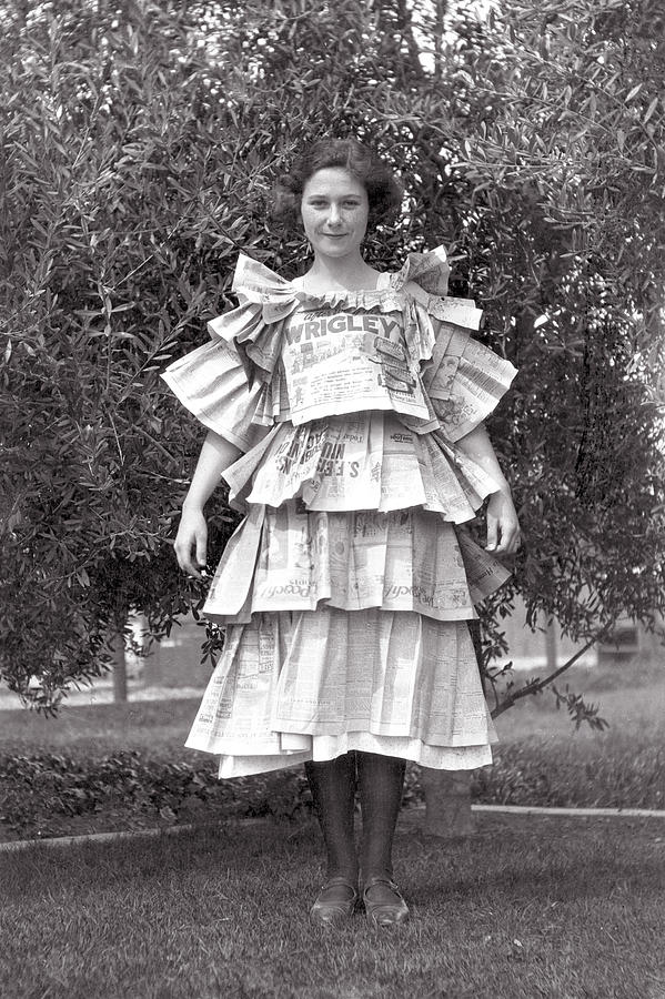 Vintage Newspaper Dress Halloween Photograph by Marilyn Hunt