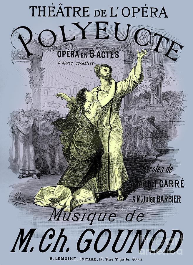 Vintage Opera Poster for Polyeucte Drawing by French School