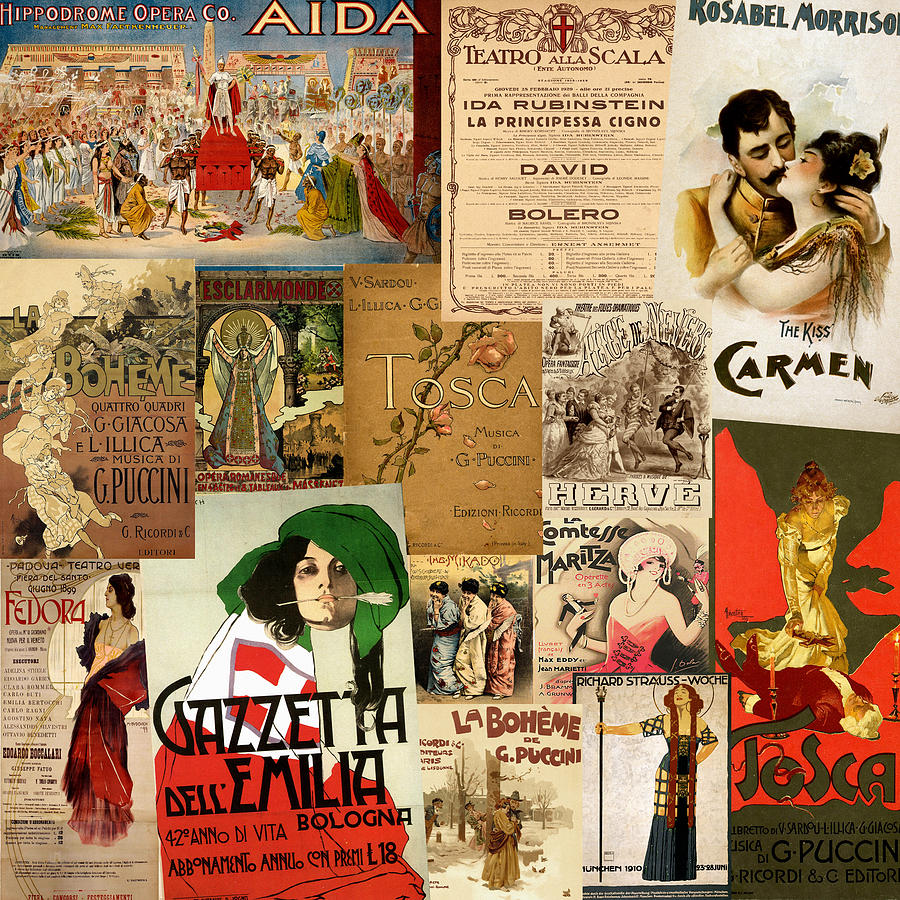 Vintage Opera Posters Photograph by Andrew Fare