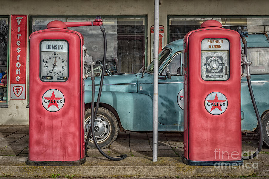 Transportation Photograph - Vintage Petrol Pumps by Antony McAulay