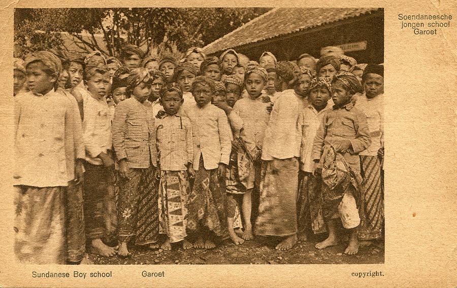 Vintage Photos 1850s - 1920s - Postcard of Sundanese Boy School  Rhodesia Indonesia 631 Painting by Celestial Images