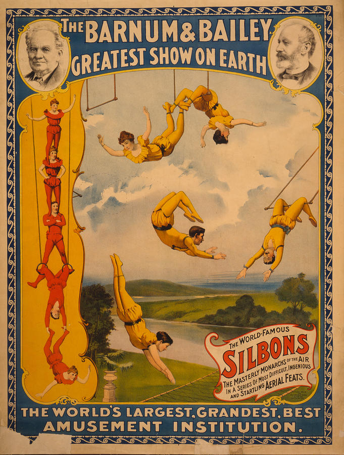 Vintage poster - Circus Trapeze Act Painting by Vintage Images - Pixels