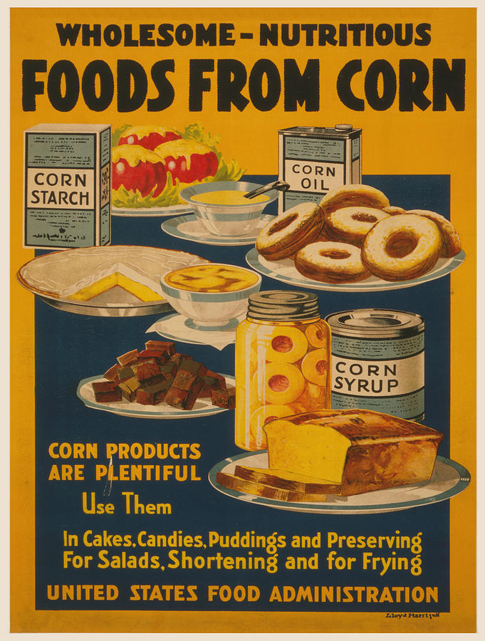 CORN PRODUCTS vintage ad poster KITCHEN COLLECTORS baked goods ART 24X36 
