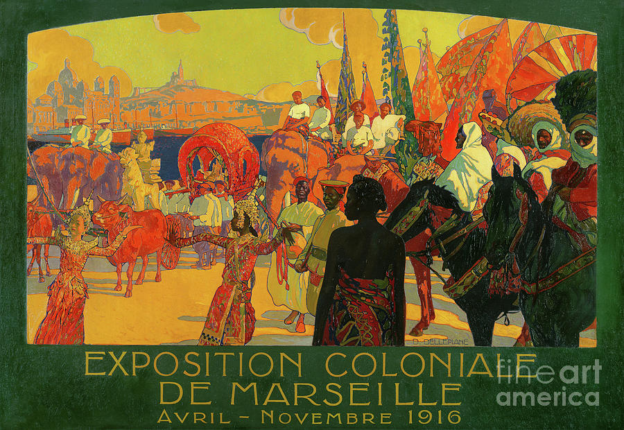 Vintage Poster for The National Colonial Exhibition, Marseille, April to November 1916 Painting by David Dellepiane