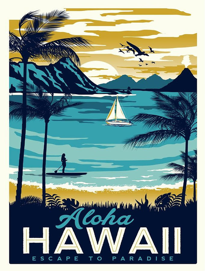 Hawaii Vintage Poster Print