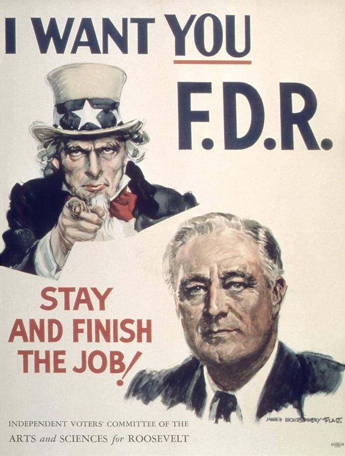 Vintage poster - I Want You FDR Painting by Vintage Images - Fine Art ...